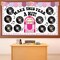 Vintage Record Bulletin Board Set - Retro Purple Music Theme Classroom Decor - 72 Pcs Make This Year A Hit Writable Cutouts & Record Player for Back to School, Nursery & Mental Health Wall Decor